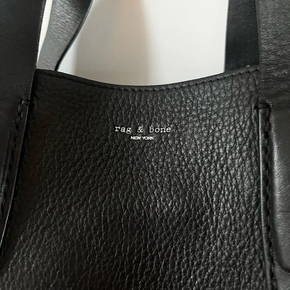 rag & bone Black Leather Bradbury Satchel Tote Bag - Picture 5 of 12